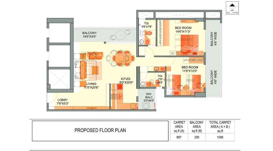 Aum-antariksh-Towers-Floor-plan-2 BHK-1096